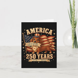 Tarjeta Aamérica 250 Años Patriótico Usa Dachshund Perro M