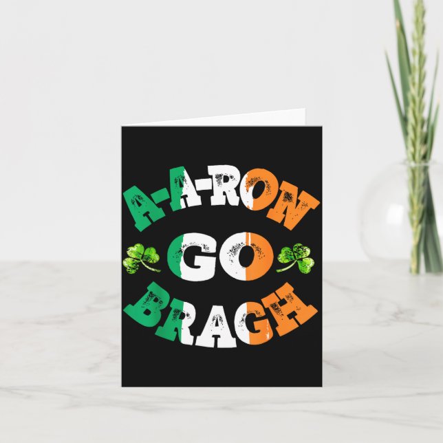 Tarjeta Aaron Erin Go Bragh Shamrock St.patrick's Day  (Anverso)