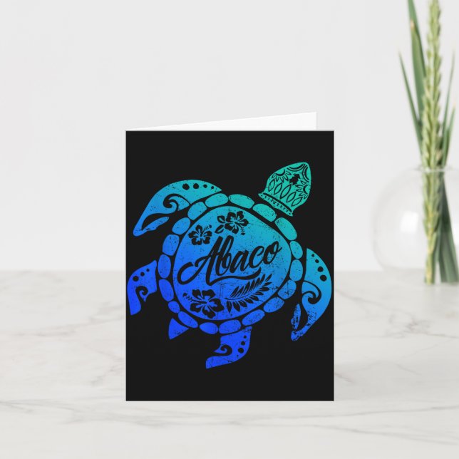 Tarjeta Abaco Tribal Sea Turtle Bahamas Beach Vacation  (Anverso)