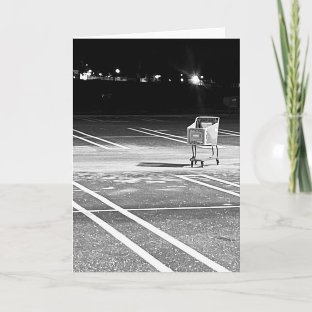 Tarjeta Abandoned Shopping Cart in Empty Parking Lot (Anverso)