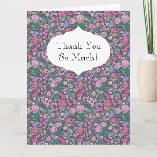 Tarjeta Abanicos japoneses de amapolas del Día de la Madre (Anverso)