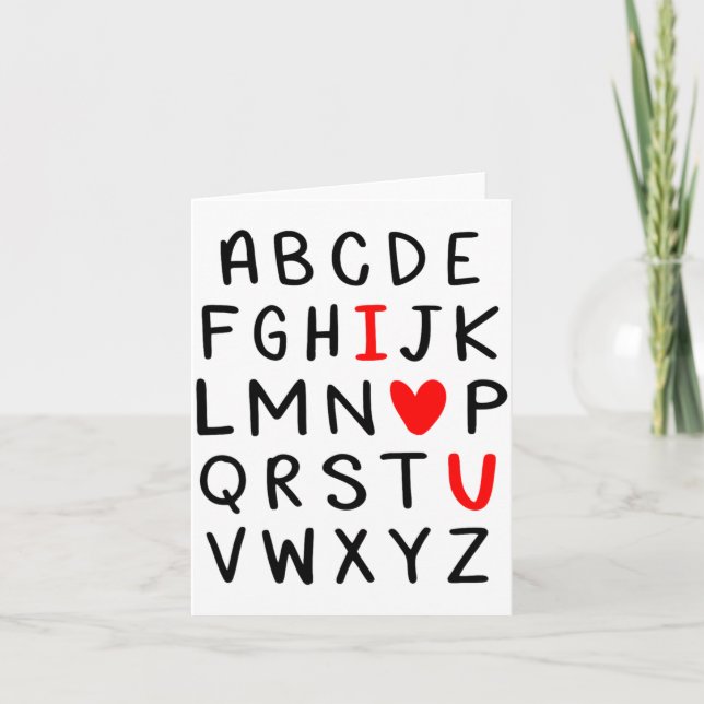 Tarjeta Abc Alphabet I Love You Englieacher Valentines  (Anverso)