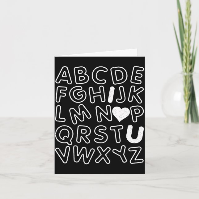 Tarjeta Abc I Love You Alphabet Teachers Day Valentines Da (Anverso)