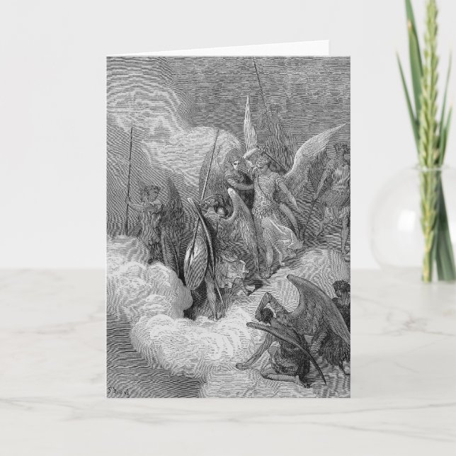 Tarjeta Abdiel ataca Satan (Anverso)