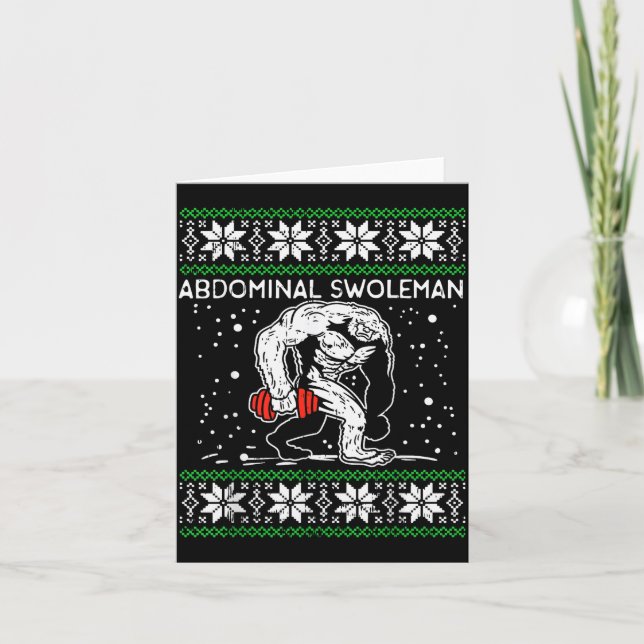 Tarjeta Abdominal Swoleman Yeti Fun Christmas Gym Weightli (Anverso)