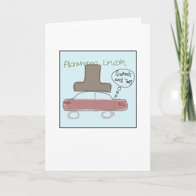 Tarjeta Abe Lincoln Divertido Ilustrado (Anverso)