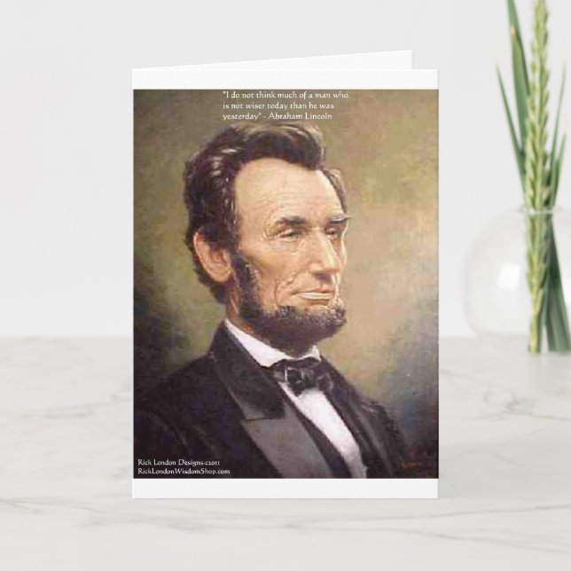 Tarjeta Abe Lincoln "Wiser" Cita Regalos Tees Cards Etc (Anverso)