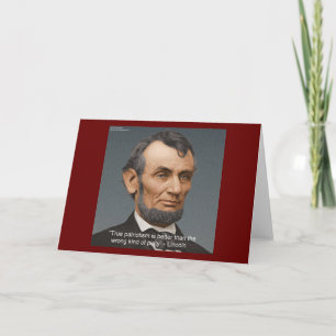 Tarjeta Abe Lincoln y cita patriótica
