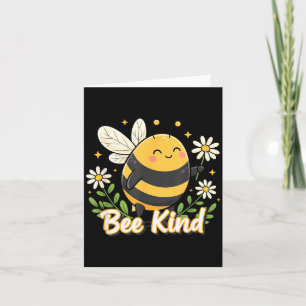 Tarjeta Abeja Amable Abeja Linda Caricatura Floral Concien