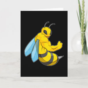 Tarjeta Abeja como Fisicoculturista