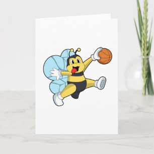 Tarjeta Abeja como jugador de baloncesto con baloncesto