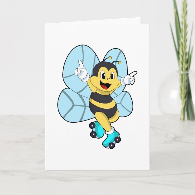 Tarjeta Abeja con patines de rodillos (Anverso)