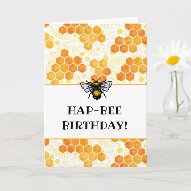 Tarjeta Abeja Cumpleaños Abejorro (Planta pequeña)