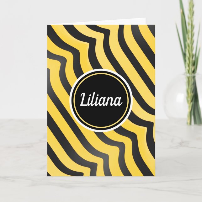 Tarjeta Abeja de buey amarillo a rayas y negro (Anverso)