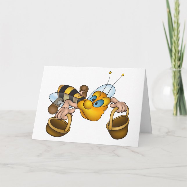 Tarjeta Abeja de miel con cestas Ilustracion de abejas div (Subido por el creador)