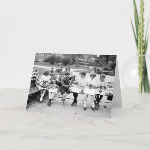 Tarjeta Abeja de punto patriótico, principios del siglo XX