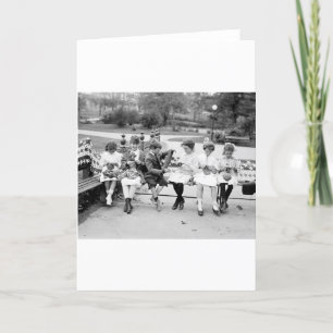 Tarjeta Abeja de punto patriótico, principios del siglo XX