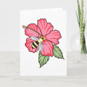 Tarjeta Abeja en Hibiscus