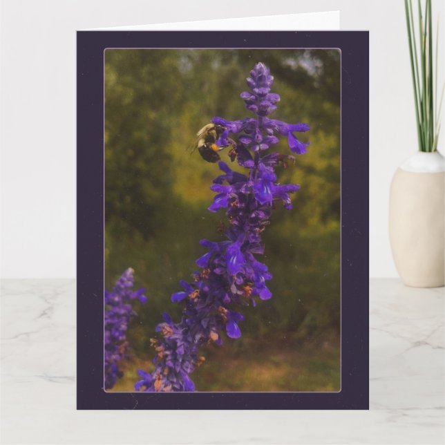 Tarjeta abeja en lavanda  (Anverso)