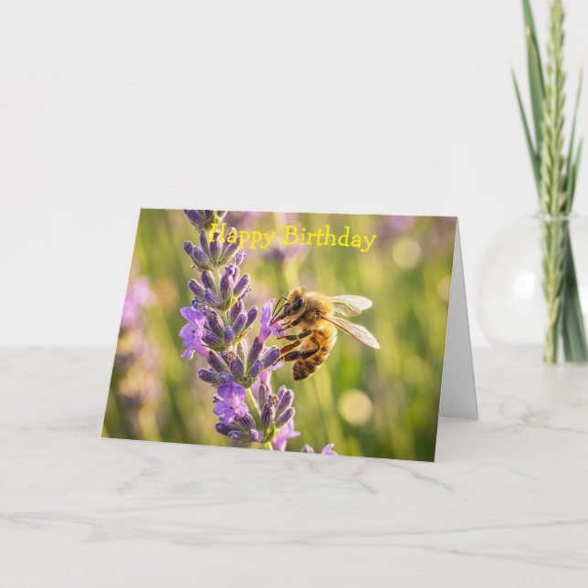 Tarjeta Abeja en lavanda (Anverso)