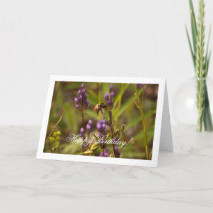 Tarjeta Abeja enérgica; Feliz cumpleaños