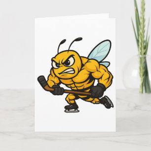 Tarjeta Abeja Enojada Jugador de Hockey sobre Hielo Insect