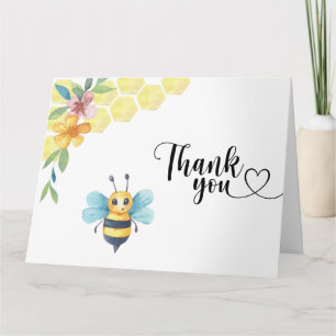 Tarjeta Abeja gracias por estar aquí