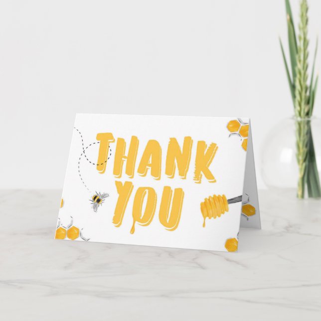 Tarjeta Abeja Melífera Dulce Gracias (Anverso)