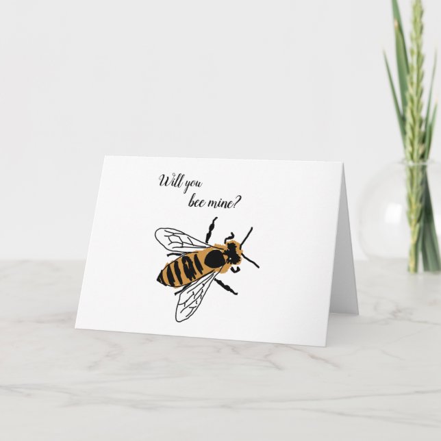 Tarjeta Abeja Melífera ¿Serás Mi San Valentín (Anverso)