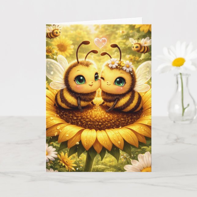 Tarjeta Abeja mía Girasol (Planta pequeña)