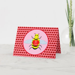 Tarjeta Abeja Personalizada Día de San Valentín Lindo