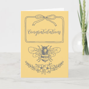 Tarjeta Abeja y Floral  "Abuela va a ser abuela abeja" Fel