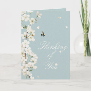 Tarjeta Abeja y Flores Blancas Pensando en Ti