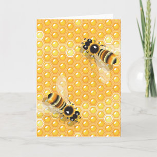 Tarjeta Abejas de miel en modelo de abeja brillante