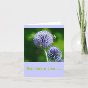 Tarjeta Abejas en Alium Púrpura, (Fotografía) "He estado o