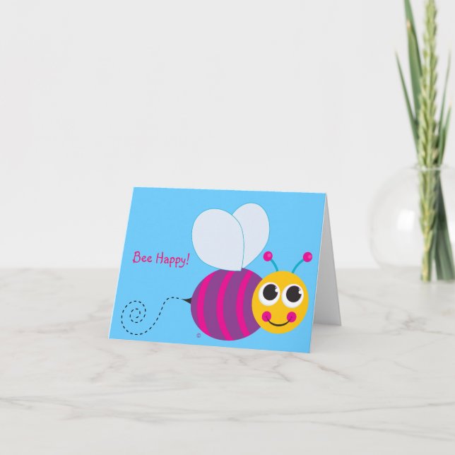 Tarjeta Abejorro feliz Notecard de la abeja (Anverso)