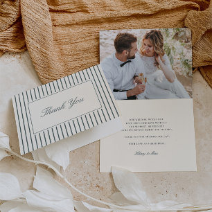 Tarjeta Abeto Agradecimiento de foto de boda con letra c