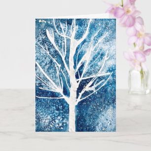 Tarjeta Abeto blanco de Navidad de invierno
