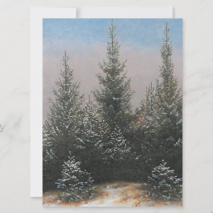 Tarjeta Abetos en la nieve (Escena navideña de invierno)