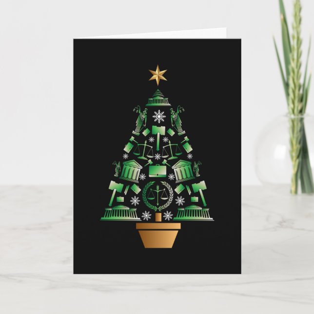Tarjeta Abogado Árbol de Navidad (Anverso)