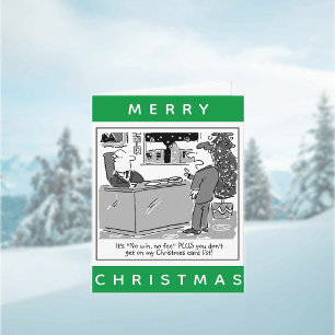 Tarjeta Abogado Legal y Cliente Cartoon Navidad