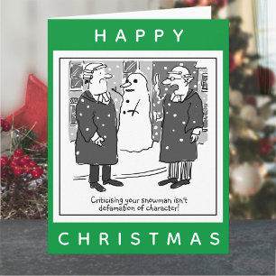 Tarjeta Abogados Legales y Feliz Navidad con Hombre de Nie
