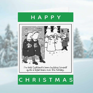 Tarjeta Abogados Legales Y Muñecos de Nieve Feliz Navidad