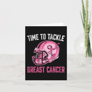 Tarjeta Abordar el cáncer de mama Casco de Fútbol Cinta Ro