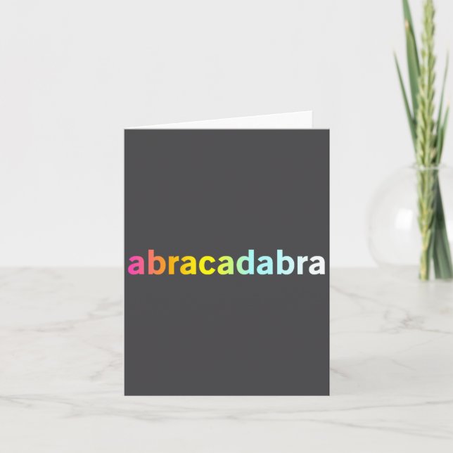 Tarjeta Abracadabra - Cita divertida y genial de magia  (Anverso)