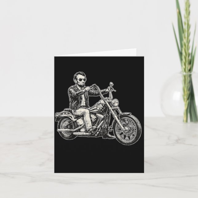 Tarjeta Abraham Abe Lincoln Motocicleta Motociclista Ameri (Anverso)