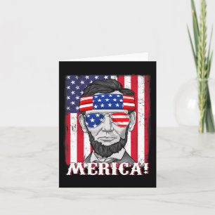 Tarjeta Abraham Lincoln 4 De Julio Bandera Americana B
