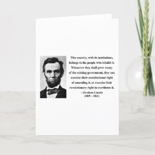 Tarjeta Abraham Lincoln Cita 9b