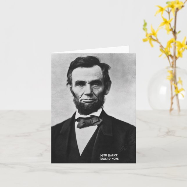 Tarjeta Abraham Lincoln - Con Malice hacia Ninguno (flor amarilla)