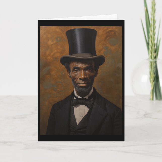 Tarjeta Abraham Lincoln Juneteenth hombres afro rey negro (Anverso)